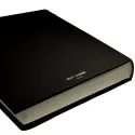 Dark leather photo album - Conti Borbone - black calskin  - brand