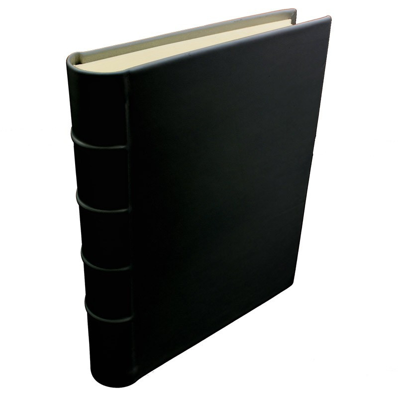 Album foto pelle Dark - Conti Borbone - Pelle di vitello nero - Standard - dorso