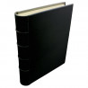 Dark leather photo album - Conti Borbone - black calskin - Standard - spine