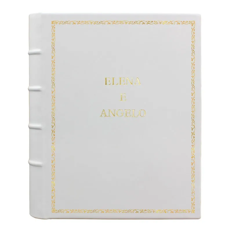 Album photo en cuir Ice - Conti Borbone - calskin blanc - Standard - 27 - lettres capitales