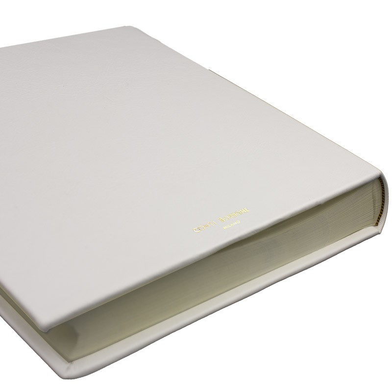 Ice leather photo album - Conti Borbone - white calskin - brand