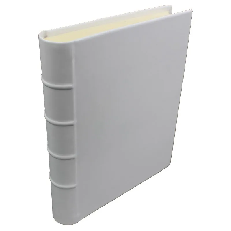 Album foto pelle Ghiaccio - Conti Borbone - Pelle di vitello bianco - Standard - dorso