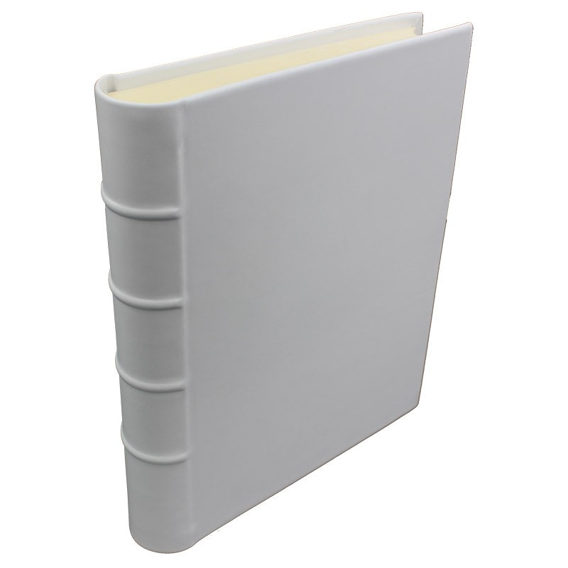 Ice leather photo album - Conti Borbone - white calskin - Standard - spine