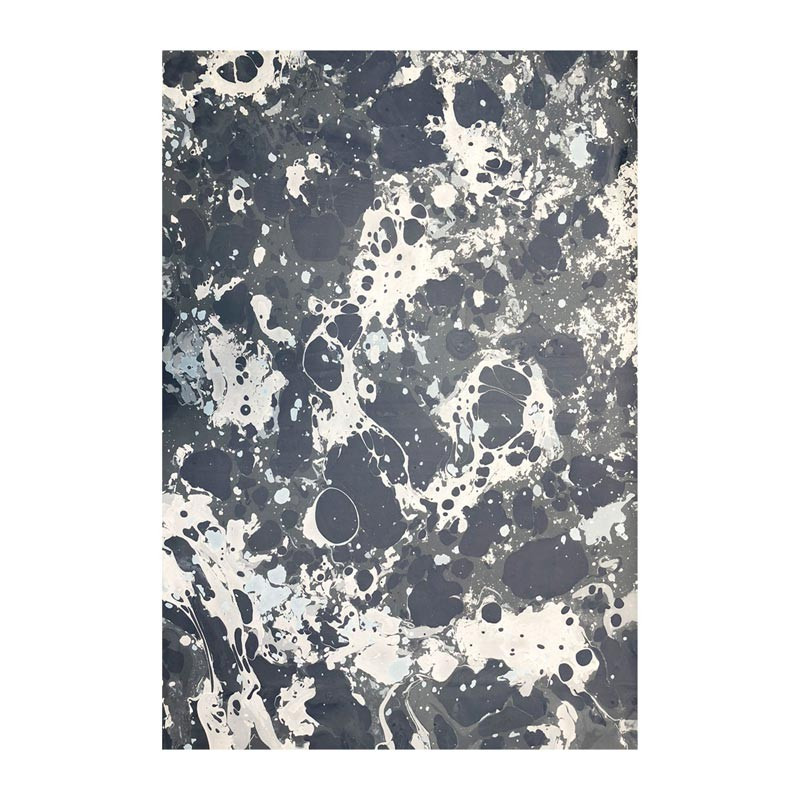 Handmade marbled paper in grey and blue Susan - Conti Borbone - Milano Italy