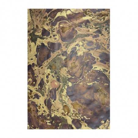 Handmade marbled paper in brown Bruno - Conti Borbone - Milano Italy