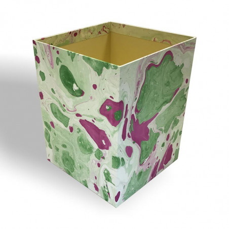 Waste paper basket in hand-marbled paper Valentina - Conti Borbone - Milan Italy