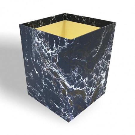 Waste paper basket in hand-marbled paper Andrea - Conti Borbone - Milan Italy