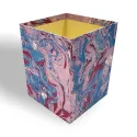 Corbeille à papier en papier marbré Aurora - Conti Borbone - Milan Italie