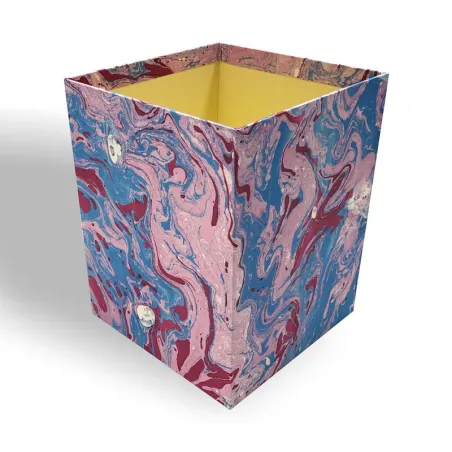 Corbeille à papier en papier marbré Aurora - Conti Borbone - Milan Italie
