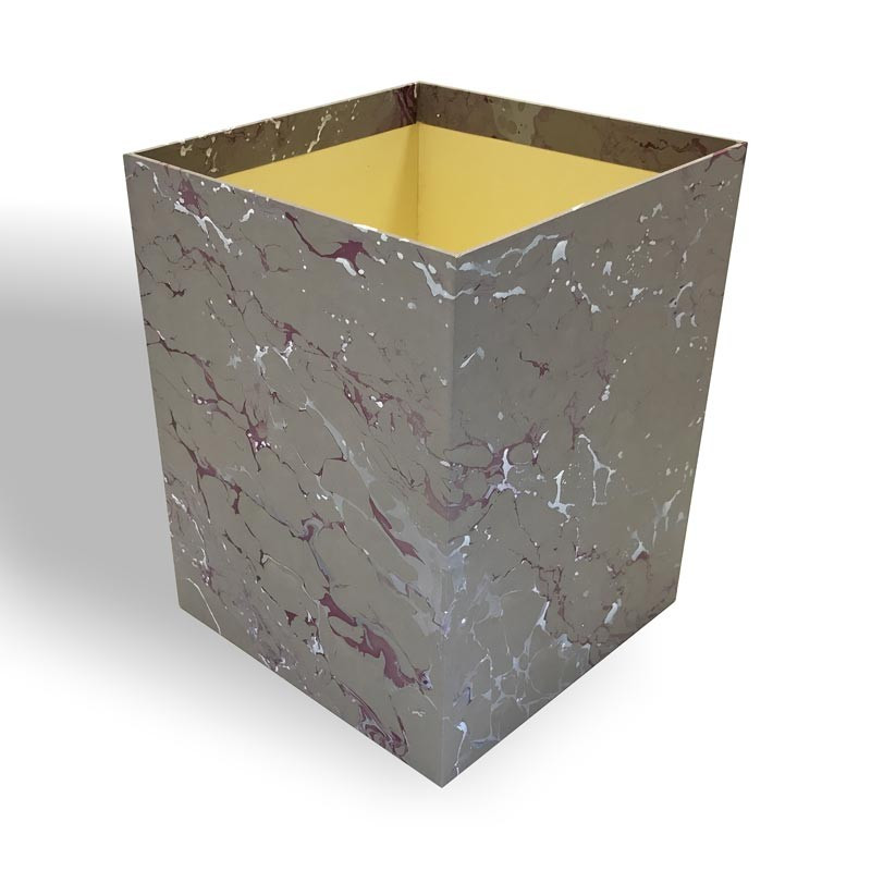 Waste paper basket in hand-marbled paper Leonardo - Conti Borbone - Milan Italy
