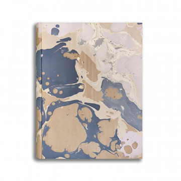 Photo album in marbled paper brown blue white Sonia - Conti Borbone - standard front
