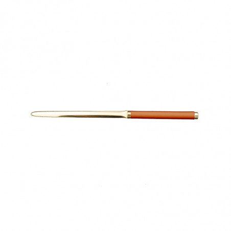 Tagliacarte in pelle Zucca - Conti Borbone - Tagliacarte in pelle di vitello arancione