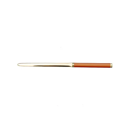 Tagliacarte in pelle Zucca - Conti Borbone - Tagliacarte in pelle di vitello arancione