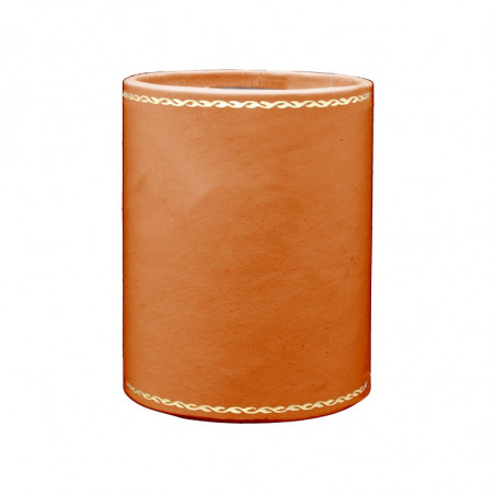 Portalápices de piel de calabaza - Conti Borbone - Portalápices de piel de becerro naranja - decoración 90