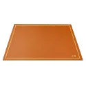 Kürbisleder Schreibtischunterlage, orangefarbenes Kalbsleder - Conti Borbone - Personalisierbare Unterlage - Dekoration 90 - Blo