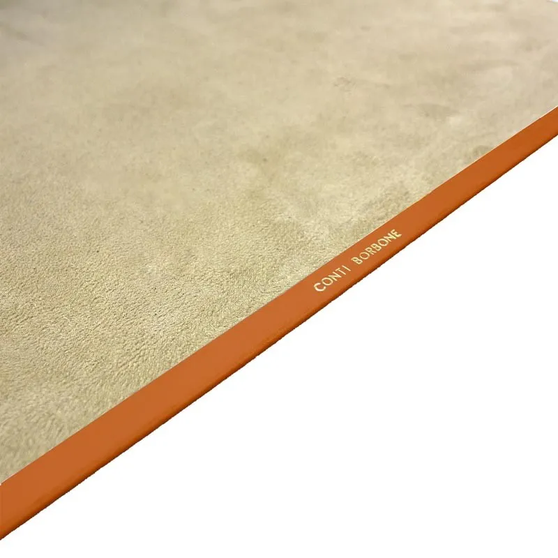 Sous-main en cuir de citrouille, cuir de veau orange - Conti Borbone - Tapis personnalisable - décoration 150 - marque