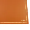 Sottomano pelle Zucca, pelle di vitello arancione - Conti Borbone - Tappetino personalizzabile - decorazione 90 - stampatello