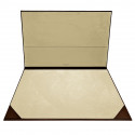Cuoio leather desk pad, brown calf leather - Conti Borbone - customizable opening pad - decoration 150 - brand