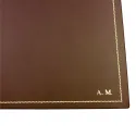 Sous-main en cuir Cuoio, cuir de veau marron - Conti Borbone - sous-main personnalisable - décoration 90 - lettres capitales