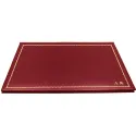 Sous-main en cuir rubis, cuir de veau bordeaux - Conti Borbone - sous-main personnalisable - décoration 90 - lettres capitales