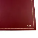 Sous-main en cuir rubis, cuir de veau bordeaux - Conti Borbone - sous-main personnalisable - décoration 90 - lettres capitales