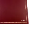 Sottomano doppio pelle Rubino, pelle di vitello bordeaux - Conti Borbone - sottomano apribile personalizzabile - decorazione 90