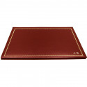 Strawberry leather desk pad, red calf leather - Conti Borbone - customizable opening pad - decoration 90 - block letters