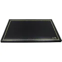 Sous-main en cuir foncé, cuir de veau noir - Conti Borbone - sous-main personnalisable - décoration 90 - lettres capitales