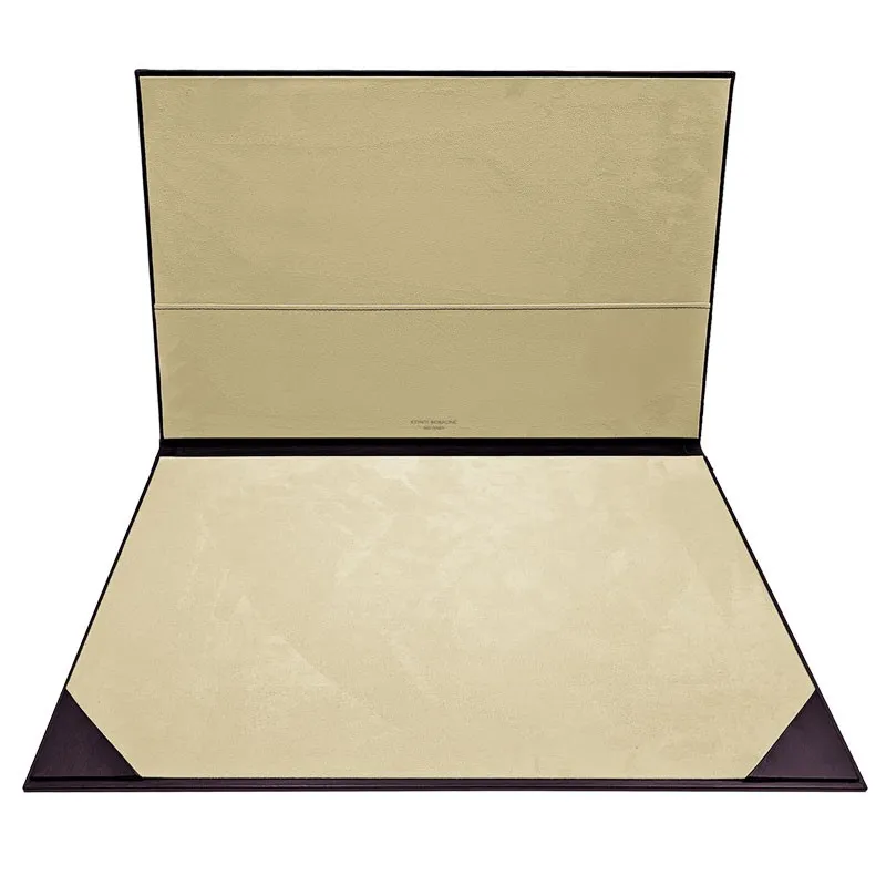 Sous-main en cuir aubergine, cuir de veau violet - Conti Borbone - sous-main personnalisable - décoration 150 - marque