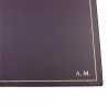 Sottomano doppio pelle Melanzana, pelle di vitello viola - Conti Borbone - personalizzato - decorazione 90 - stampatello