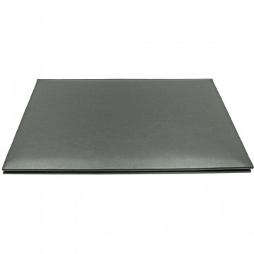 Graphite leather desk pad, gray calf leather - Conti Borbone - customizable opening pad