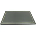 Sous-main en cuir graphite, cuir de veau gris - Conti Borbone - bloc d'ouverture personnalisable - décoration 90 - lettres capit