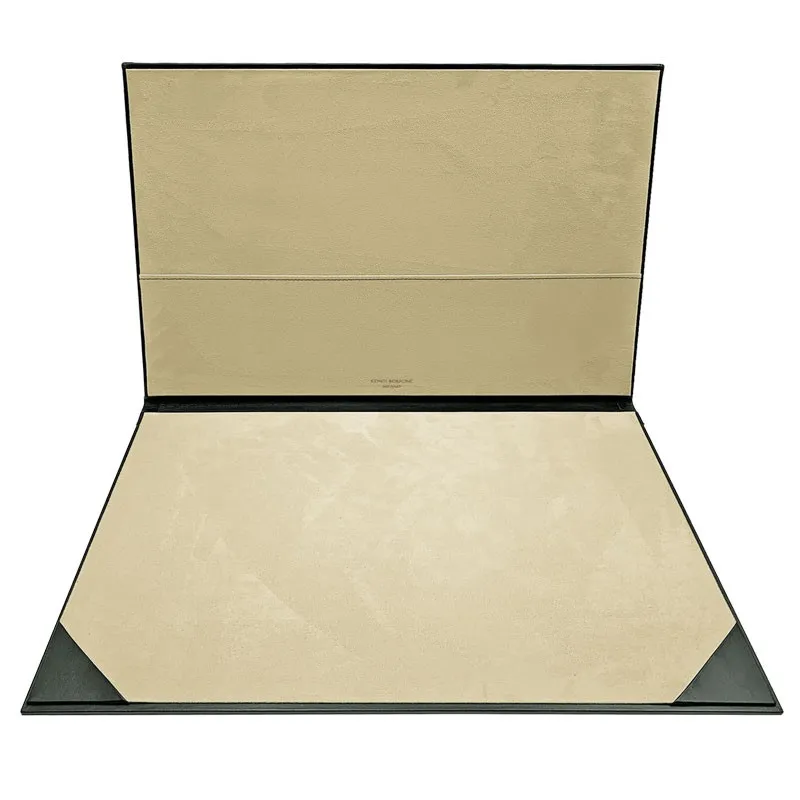 Sous-main en cuir graphite, cuir de veau gris - Conti Borbone - sous-main personnalisable - décoration 150 - marque