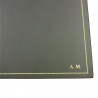 Graphite leather desk pad, gray calf leather - Conti Borbone - customizable opening pad - decoration 90 - block letters