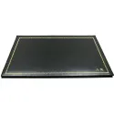 Anthracite leather desk pad, gray calf leather - Conti Borbone - customizable opening pad - decoration 90 - block letters