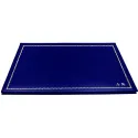 Blaue Leder-Schreibunterlage, blaues Kalbsleder - Conti Borbone - individuell gestaltbare Schreibunterlage - Dekor 90 - Blocksch
