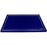 Sottomano doppio pelle Bluette, pelle di vitello blu - Conti Borbone - personalizzato - decorazione 90 - stampatello