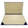 Sottomano doppio pelle Bluette, pelle di vitello blu - Conti Borbone - personalizzato - brand
