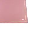 Sottomano doppio pelle Camelia, pelle di vitello rosa - Conti Borbone - personalizzato - decorazione 90 - stampatello