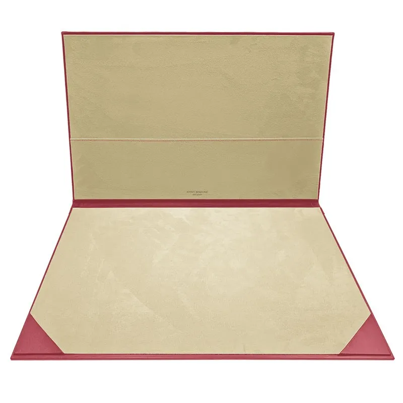 Sous-main en cuir fuchsia, cuir de veau rose - Conti Borbone - sous-main personnalisable - marque