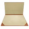 Sottomano doppio pelle Zucca, pelle di vitello arancione - Conti Borbone - personalizzato - decorazione 150 - brand