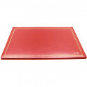 Coral leather desk pad, pink calf leather - Conti Borbone - customizable opening pad - decoration 90 - block letters