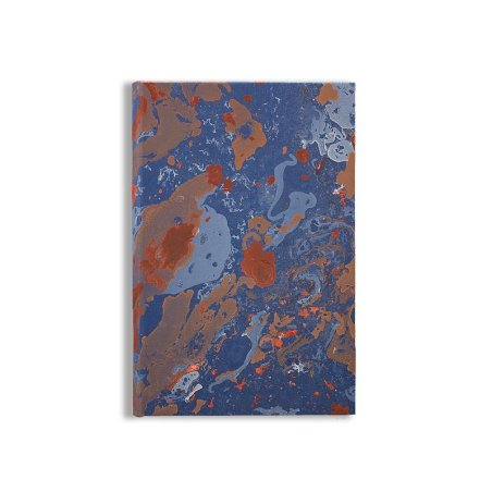 Cahier en papier marbré bleu, blanc, corail, orange Serena - Conti Borbone - Made in Italy front