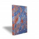 Marbled paper notebook blue, white, coral, orange Serena - Conti Borbone - Made in Italy prospective