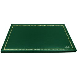 Pino bloc de escritorio de piel de becerro verde - Conti Borbone - bloc de apertura personalizable - decoración 150 - cursiva