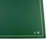 Sottomano doppio pelle Pino, pelle di vitello verde - Conti Borbone - personalizzato - decorazione 90 - stampatello