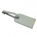 Perl leather luggage tag - gray cowhide - Conti Borbone - brand