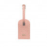 Mauve leather luggage tag - pink cowhide - Conti Borbone - block letters