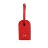 Etichetta bagagli pelle Cremisi, pelle bovina colore rosso - Conti Borbone - stampatello
