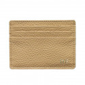 Sand leather card holder - beige cowhide card cases - Conti Borbone - block letters